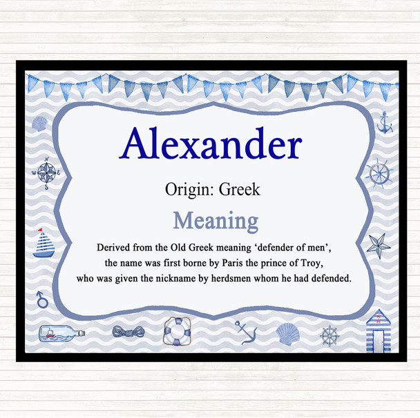 Alexander Name Meaning Mouse Mat Pad Nautical