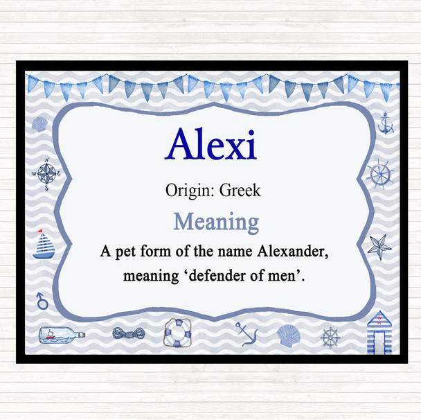 Alexi Name Meaning Mouse Mat Pad Nautical