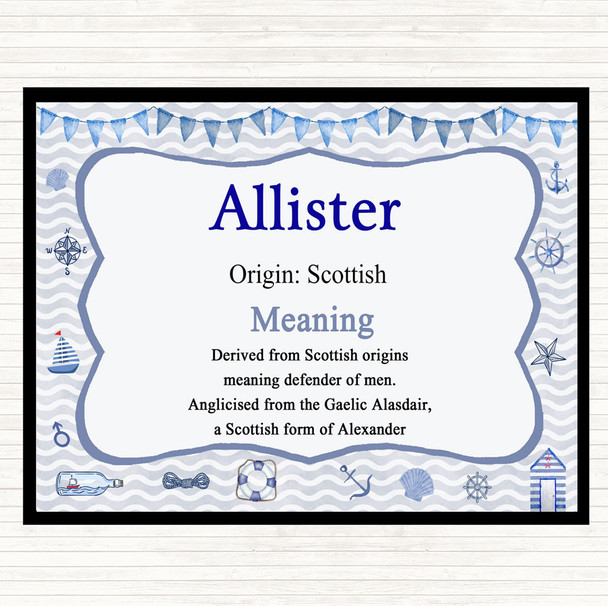 Allister Name Meaning Mouse Mat Pad Nautical