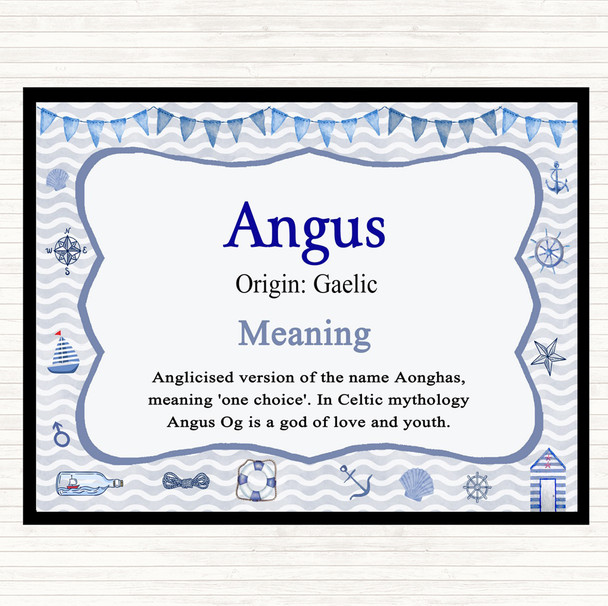 Angus Name Meaning Mouse Mat Pad Nautical