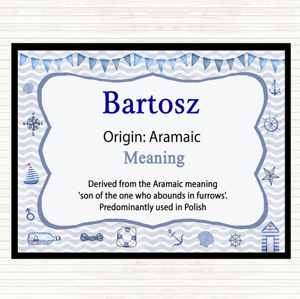 Bartosz Name Meaning Mouse Mat Pad Nautical