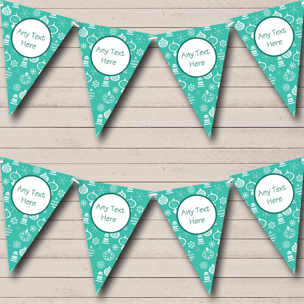 Green Bells & Snowflakes Personalised Christmas Decoration Bunting