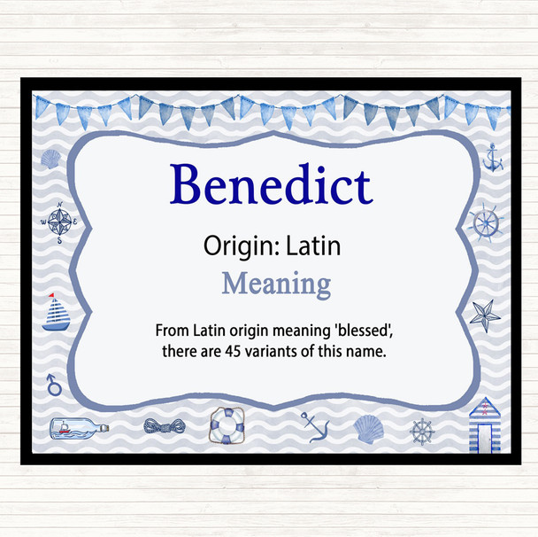 Benedict Name Meaning Mouse Mat Pad Nautical