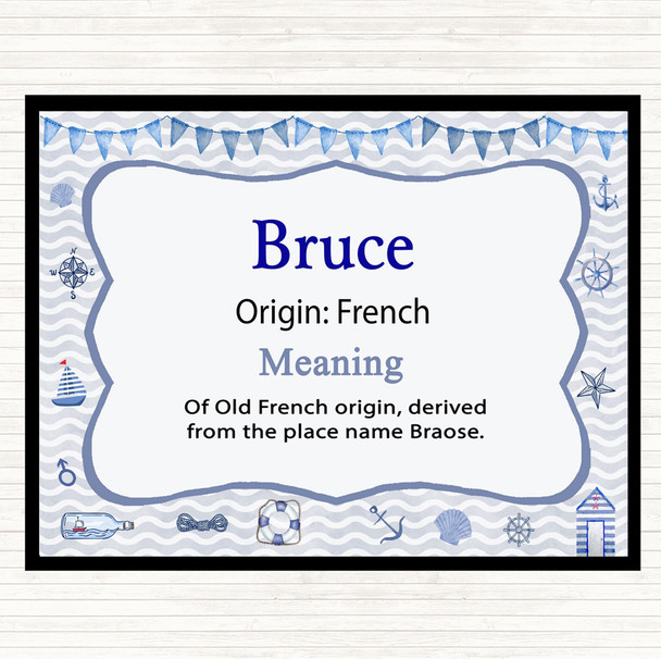 Bruce Name Meaning Mouse Mat Pad Nautical