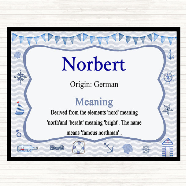 Norbert Name Meaning Mouse Mat Pad Nautical