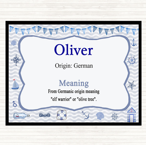 Oliver Name Meaning Mouse Mat Pad Nautical