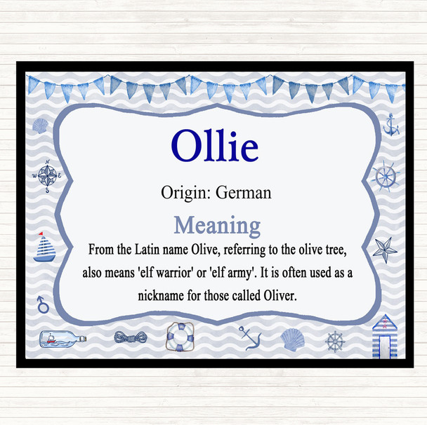 Ollie Name Meaning Mouse Mat Pad Nautical