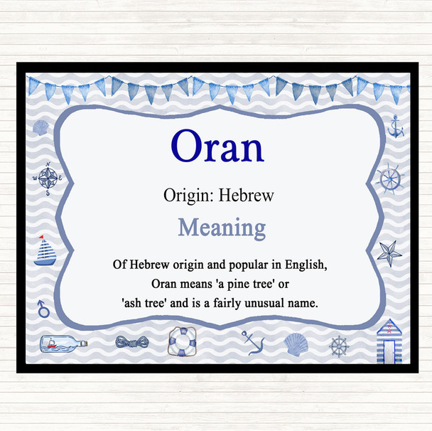 Oran Name Meaning Mouse Mat Pad Nautical