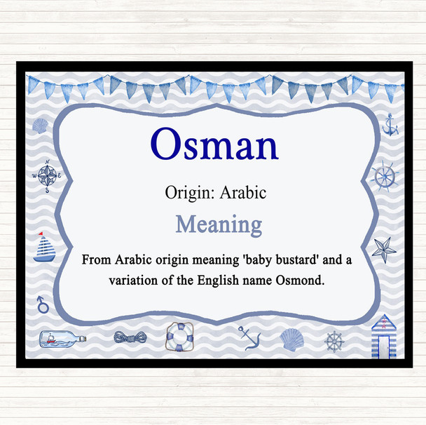 Osman Name Meaning Mouse Mat Pad Nautical