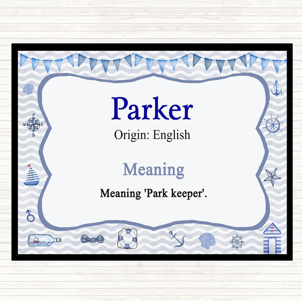 Parker Name Meaning Mouse Mat Pad Nautical