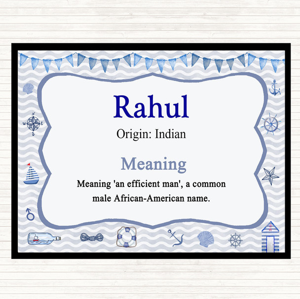 Rahul Name Meaning Mouse Mat Pad Nautical