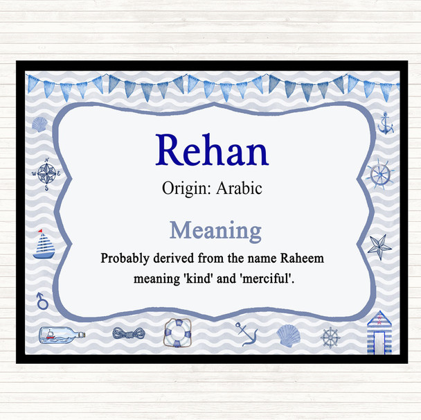 Rehan Name Meaning Mouse Mat Pad Nautical