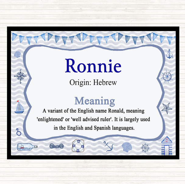 Ronnie Name Meaning Mouse Mat Pad Nautical