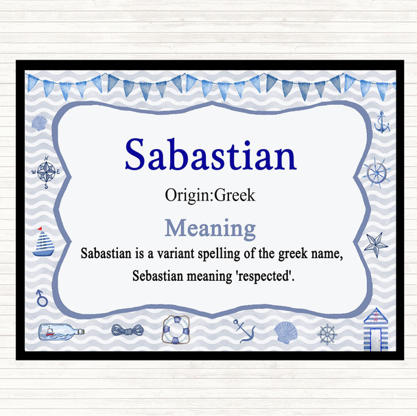 Sabastian Name Meaning Mouse Mat Pad Nautical