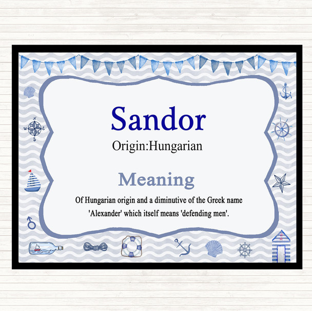 Sandor Name Meaning Mouse Mat Pad Nautical