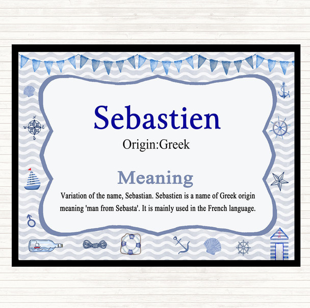 Sebastien Name Meaning Mouse Mat Pad Nautical