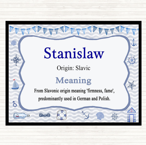Stanislaw Name Meaning Mouse Mat Pad Nautical