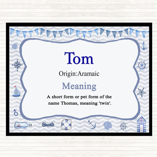 Tom Name Meaning Mouse Mat Pad Nautical