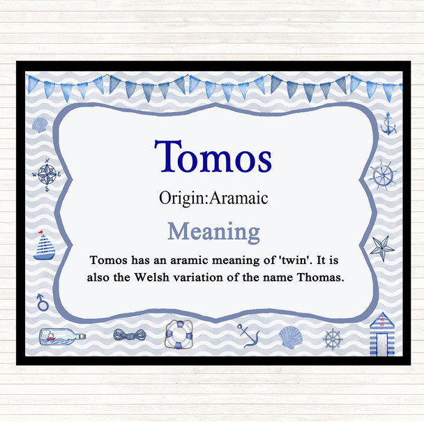 Tomos Name Meaning Mouse Mat Pad Nautical