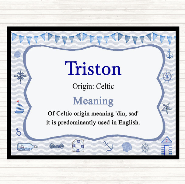 Triston Name Meaning Mouse Mat Pad Nautical