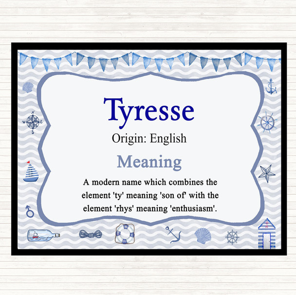 Tyresse Name Meaning Mouse Mat Pad Nautical