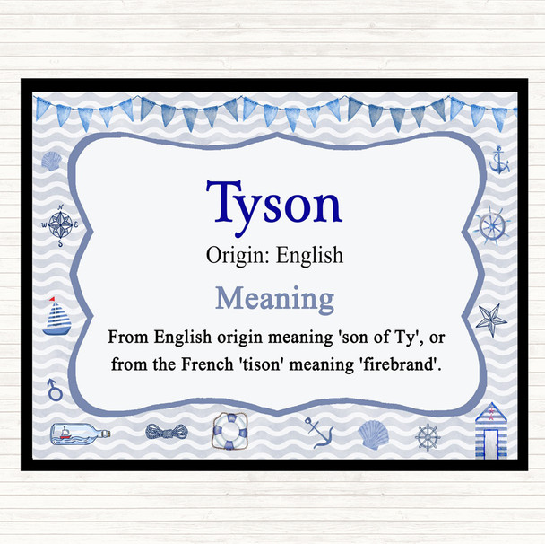 Tyson Name Meaning Mouse Mat Pad Nautical