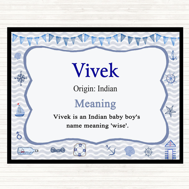 Vivek Name Meaning Mouse Mat Pad Nautical