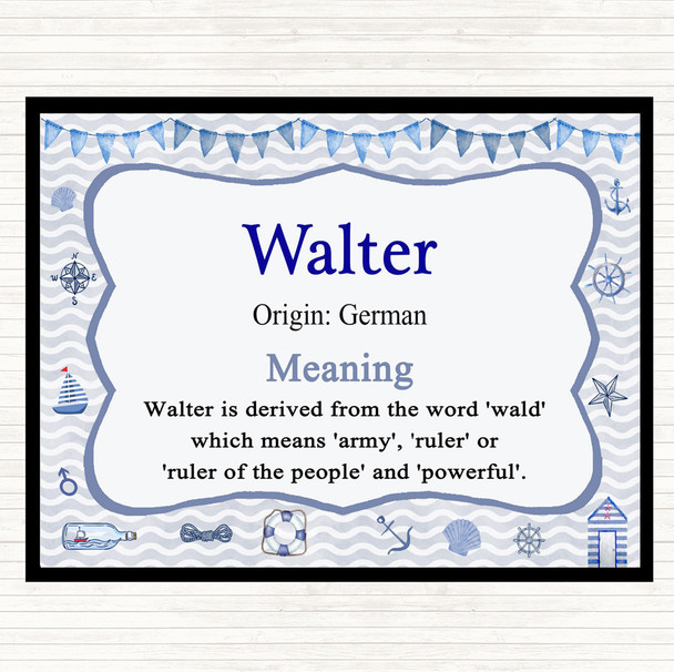 Walter Name Meaning Mouse Mat Pad Nautical