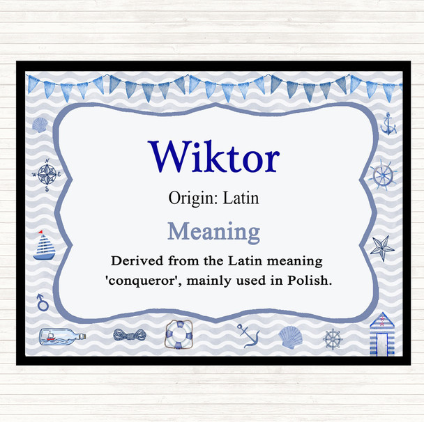 Wiktor Name Meaning Mouse Mat Pad Nautical