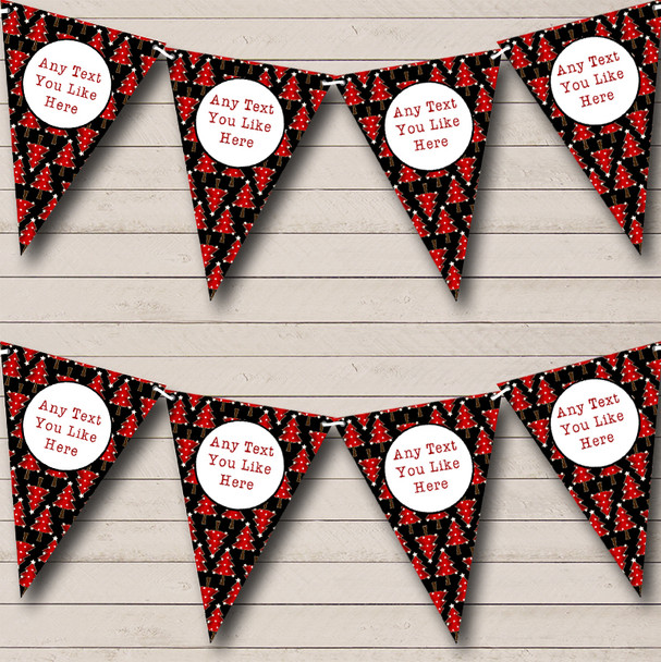 Black Sparkly Xmas Trees Personalised Christmas Decoration Bunting Black Sparkly Xmas Trees Personalised Christmas Decoration Bunting