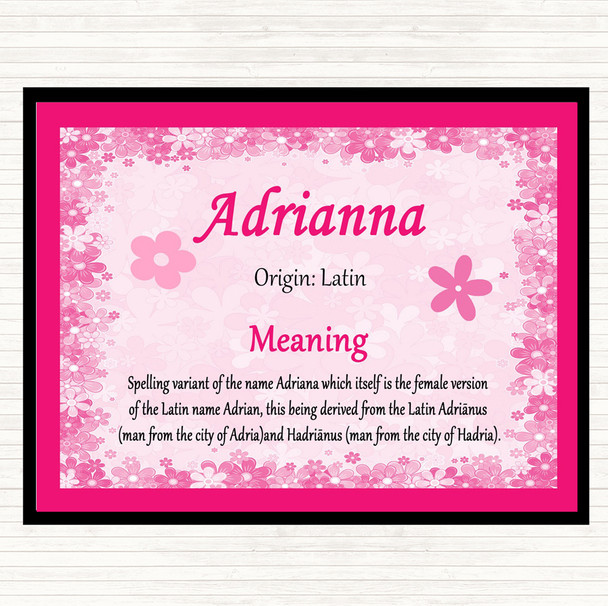 Adrianna Name Meaning Mouse Mat Pad Pink