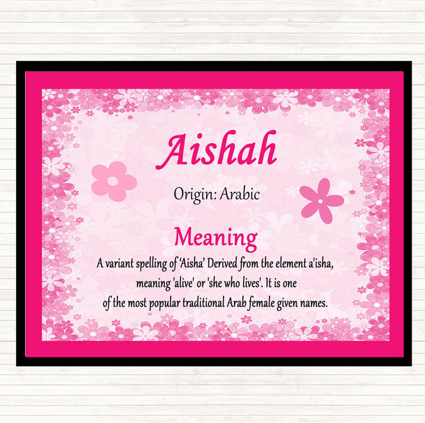Aishah Name Meaning Mouse Mat Pad Pink