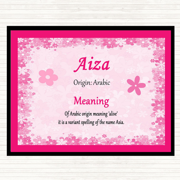 Aiza Name Meaning Mouse Mat Pad Pink