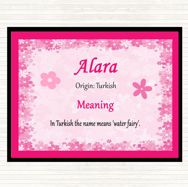 Alara Name Meaning Mouse Mat Pad Pink