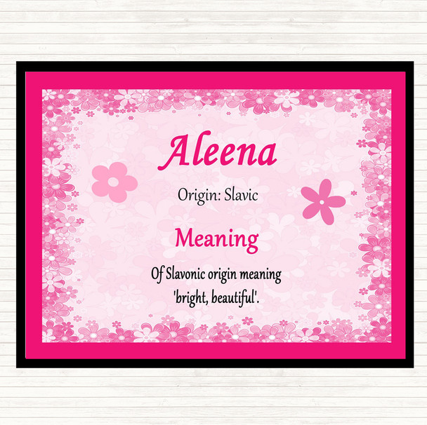 Aleena Name Meaning Mouse Mat Pad Pink