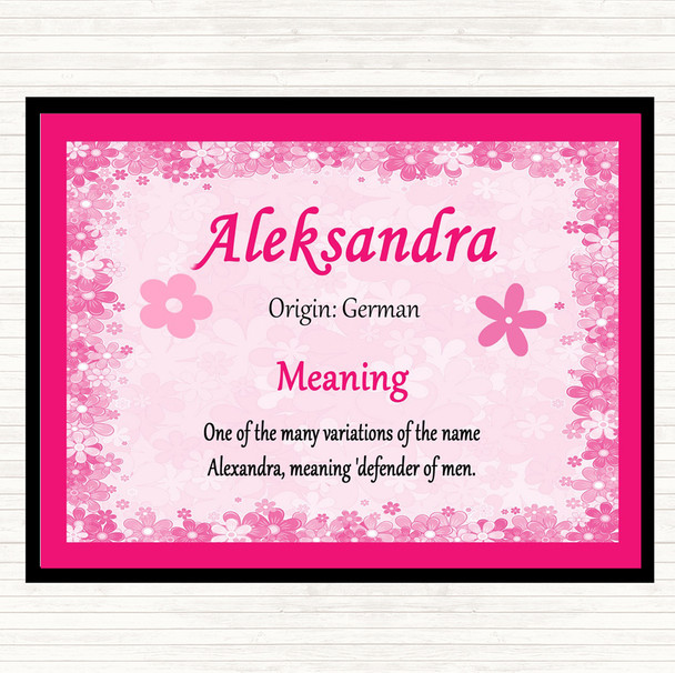 Aleksandra Name Meaning Mouse Mat Pad Pink
