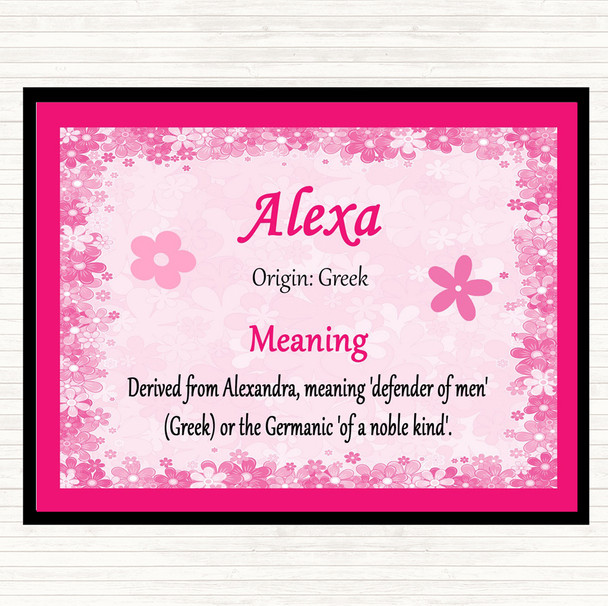 Alexa Name Meaning Mouse Mat Pad Pink