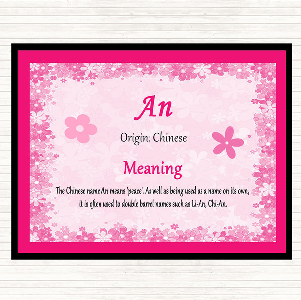 An Name Meaning Mouse Mat Pad Pink