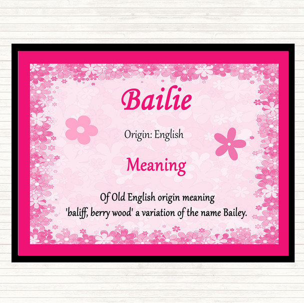 Bailie Name Meaning Mouse Mat Pad Pink