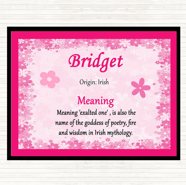 Bridget Name Meaning Mouse Mat Pad Pink