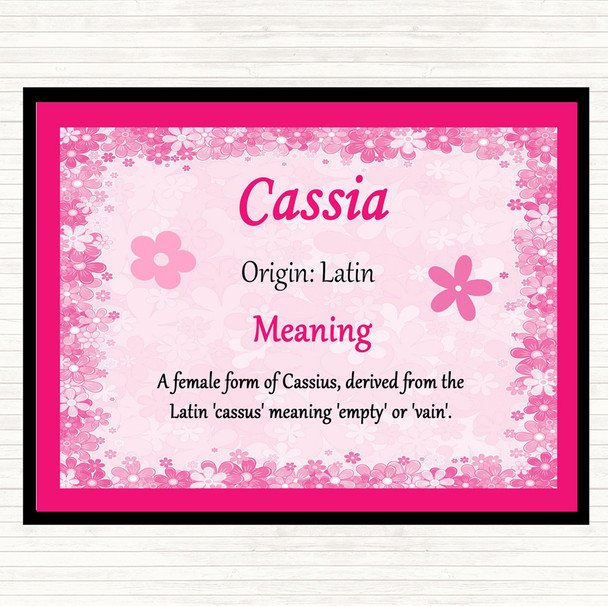 Cassia Name Meaning Mouse Mat Pad Pink