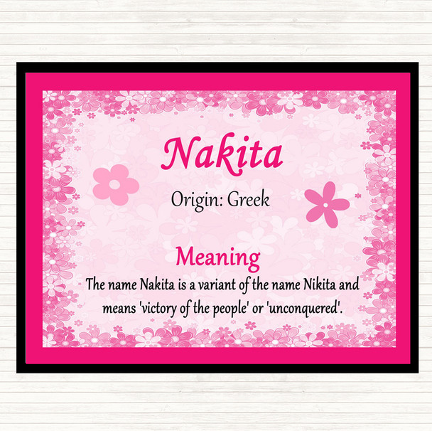 Nakita Name Meaning Mouse Mat Pad Pink