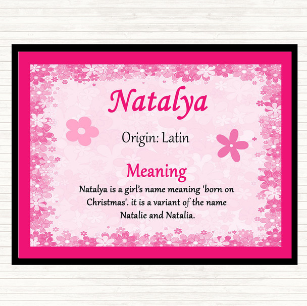 Natalya Name Meaning Mouse Mat Pad Pink