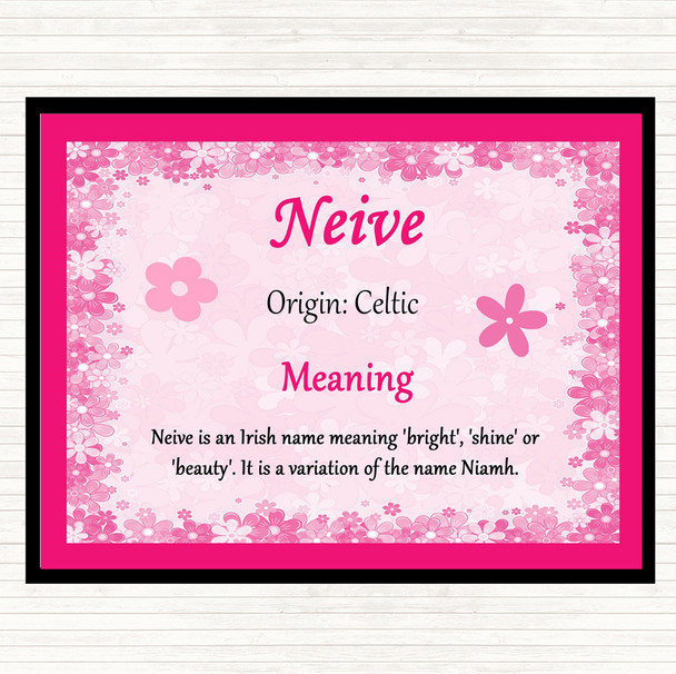 Neive Name Meaning Mouse Mat Pad Pink