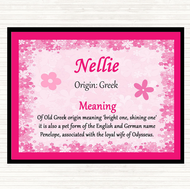 Nellie Name Meaning Mouse Mat Pad Pink