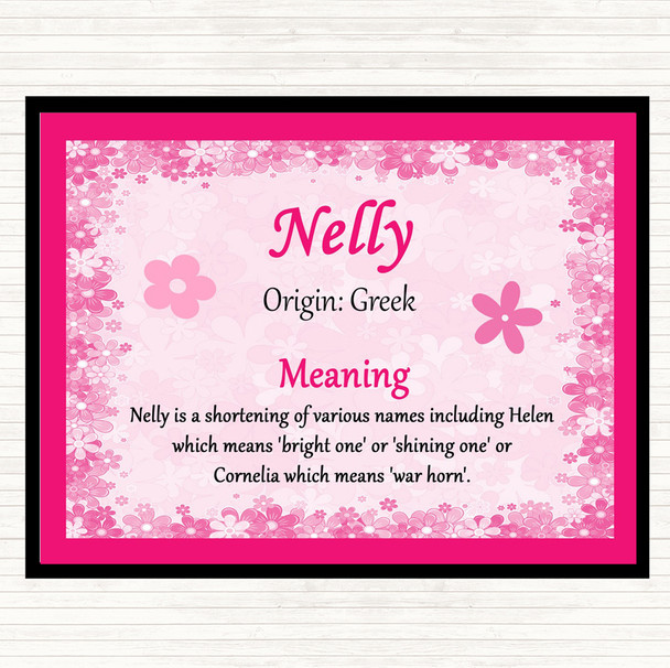 Nelly Name Meaning Mouse Mat Pad Pink