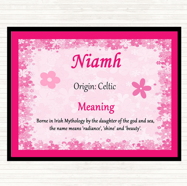 niamh Name Meaning Mouse Mat Pad Pink