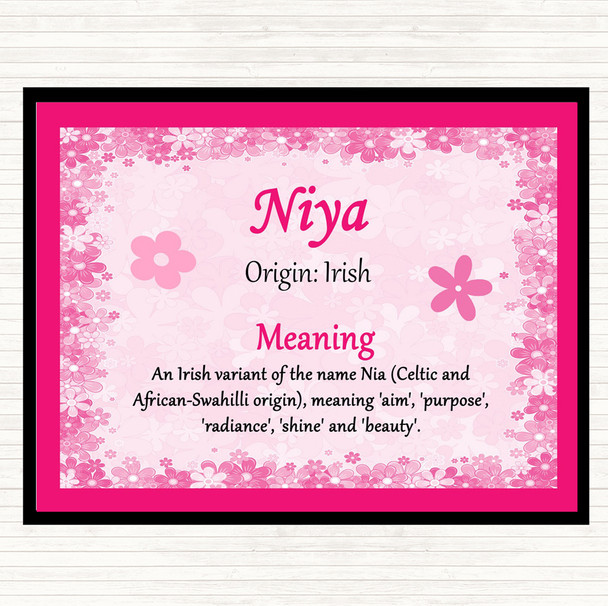 Niya Name Meaning Mouse Mat Pad Pink
