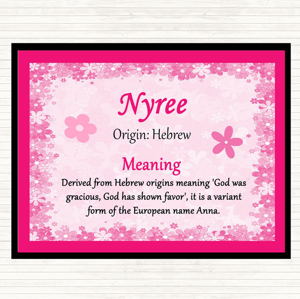 Nyree Name Meaning Mouse Mat Pad Pink