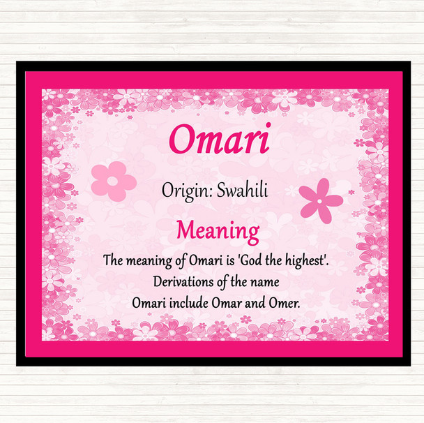 Omari Name Meaning Mouse Mat Pad Pink